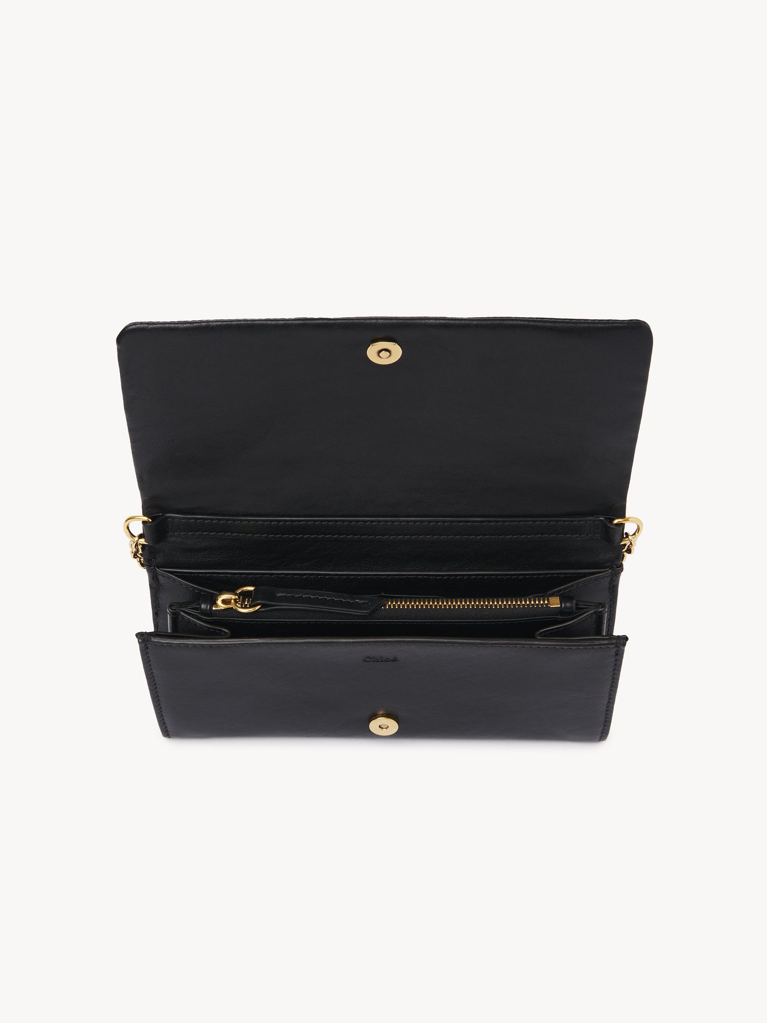 Chloé Spin flap wallet on chain in grained leather Grained buffalo leather
Black Product detail