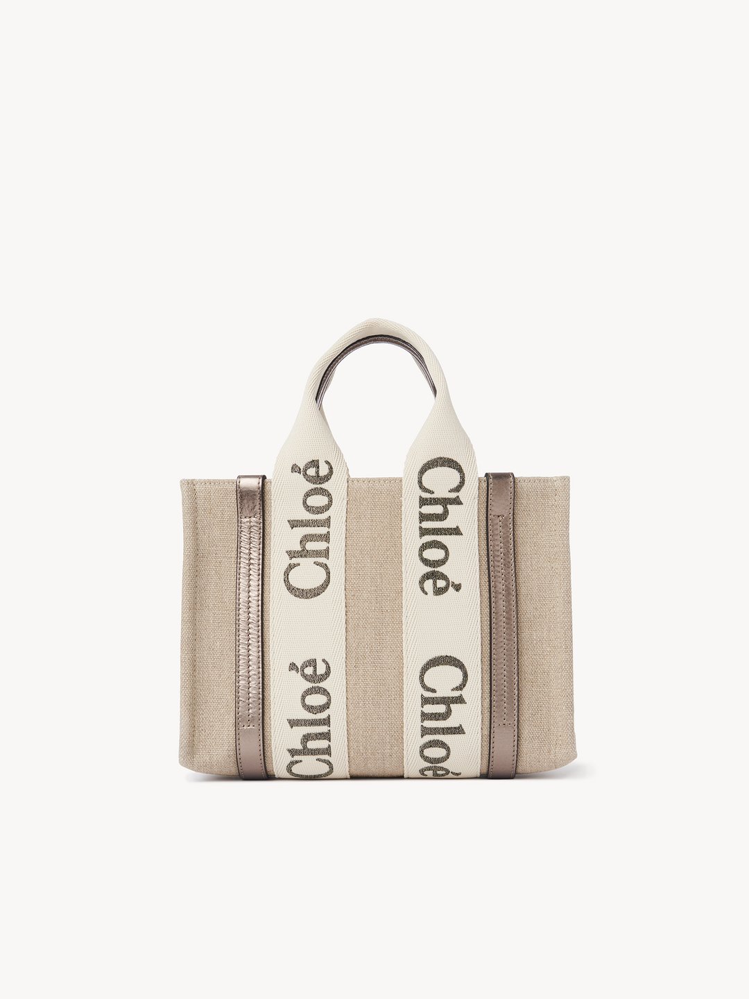 Chloé リネン＆レザー製Woodyスモールトートバッグ | Chloé JP