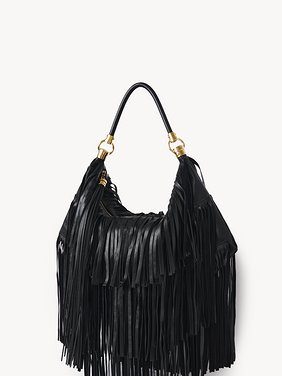 Chloé Foulard shoulder bag in fringed leather Fringed buffalo leather
Black Product detail