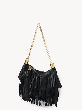 Small Chloé Foulard shoulder bag in fringed leather Fringed buffalo leather
Black Product detail