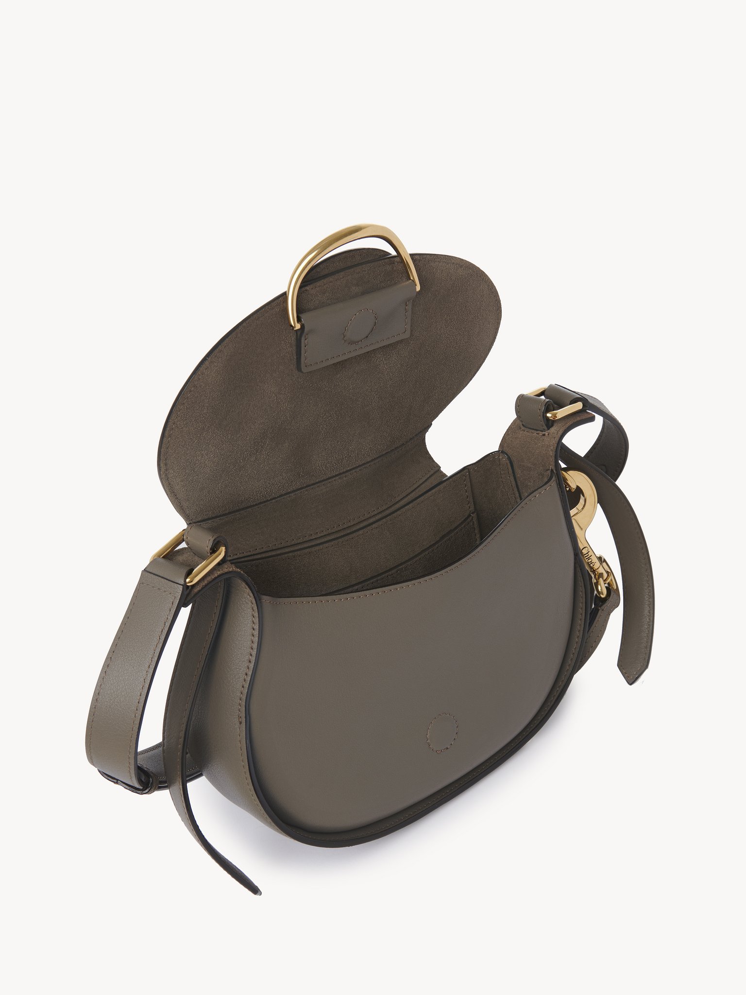 Small Chloé Ride crossbody bag in soft leather Smooth calfskin
Flannel Grey Front view of the product being worn