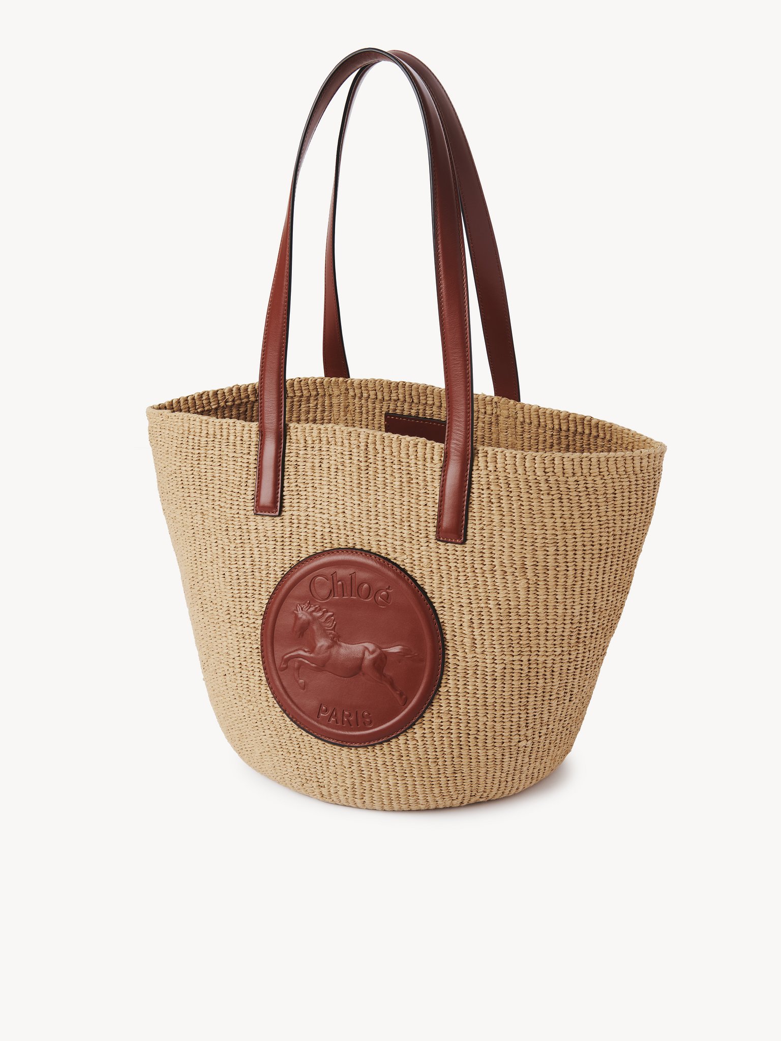 Large Horse Medal Basket in natural fibers Fair-trade paper & calfskin
Sepia Brown Product detail