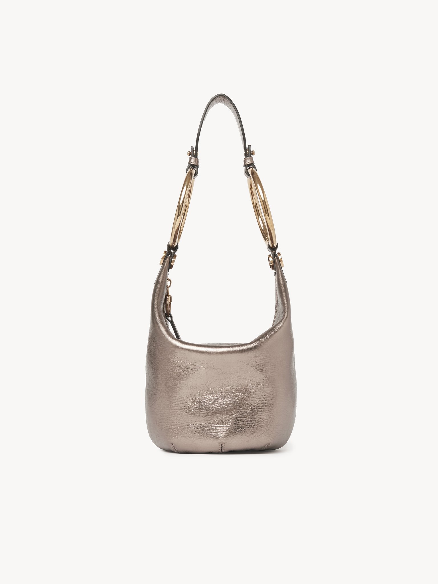 Bolso de mano Bracelet pequeño de cuero metalizado Cuero de becerro metalizado
Shiny Gray