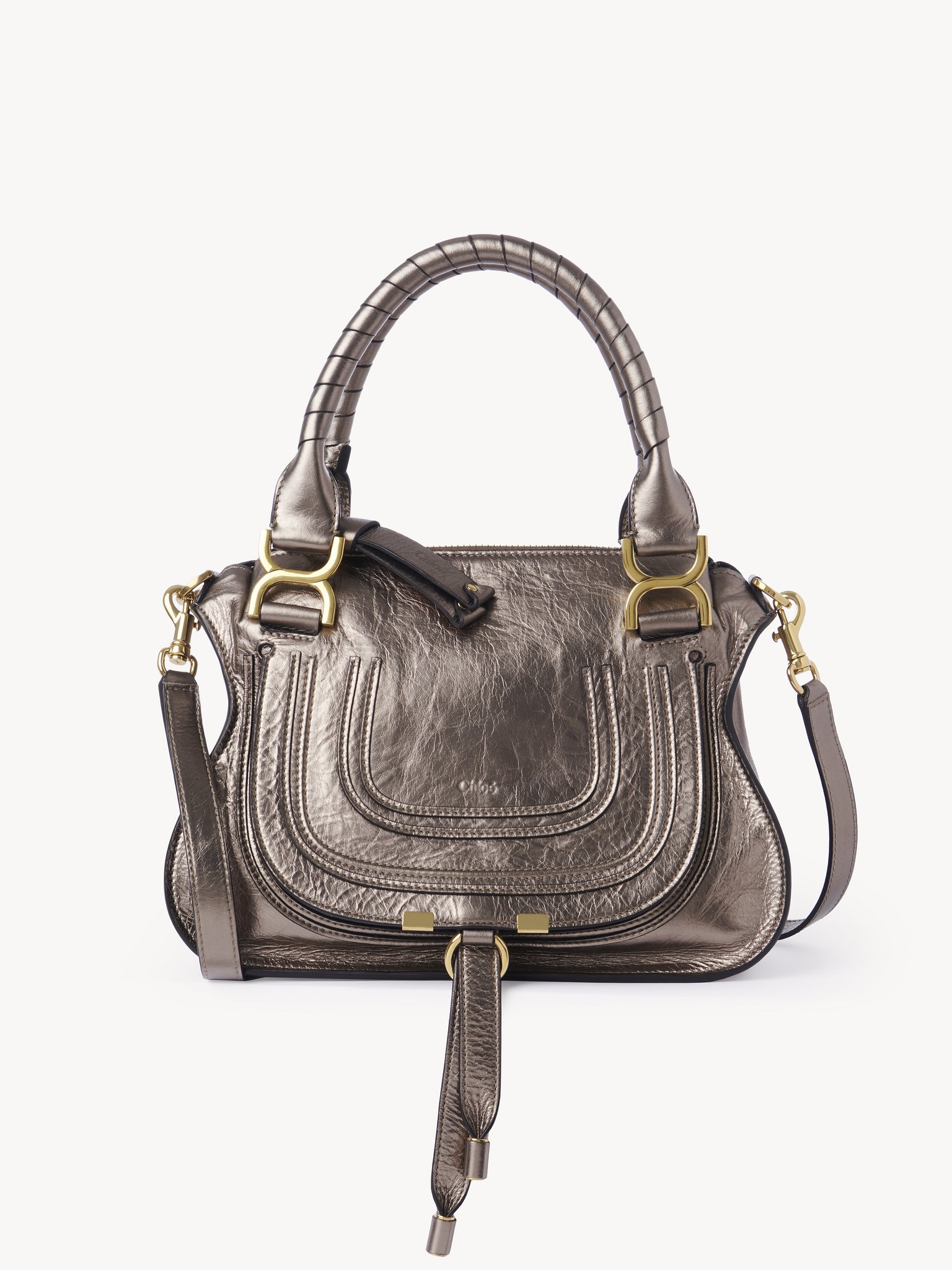 Small Marcie bag in metallized leather Metallized calfskin
Shiny Grey