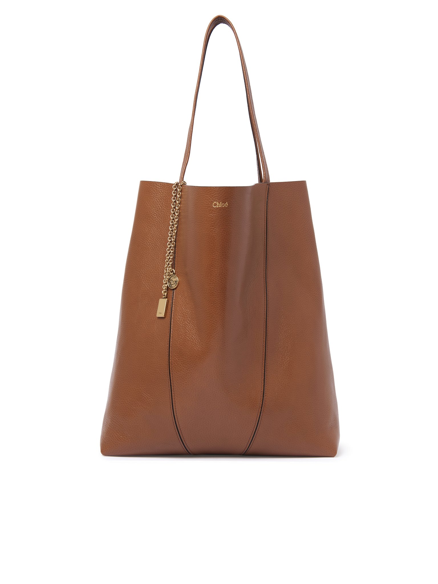 Bolso tote grande Chloé Spin de cuero granulado Cuero de becerro granulado brillante
Clay Brown Vista previa del artículo en la bolsa de la compra