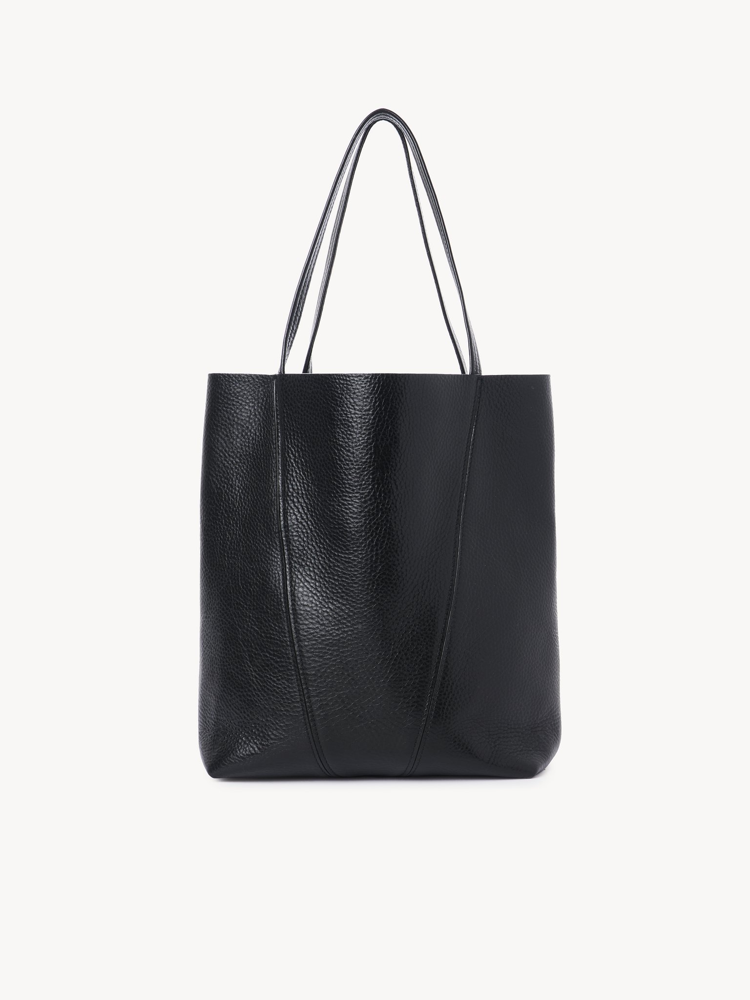 Chloé Spin tote bag in grained leather Shiny grained calfskin
Black 