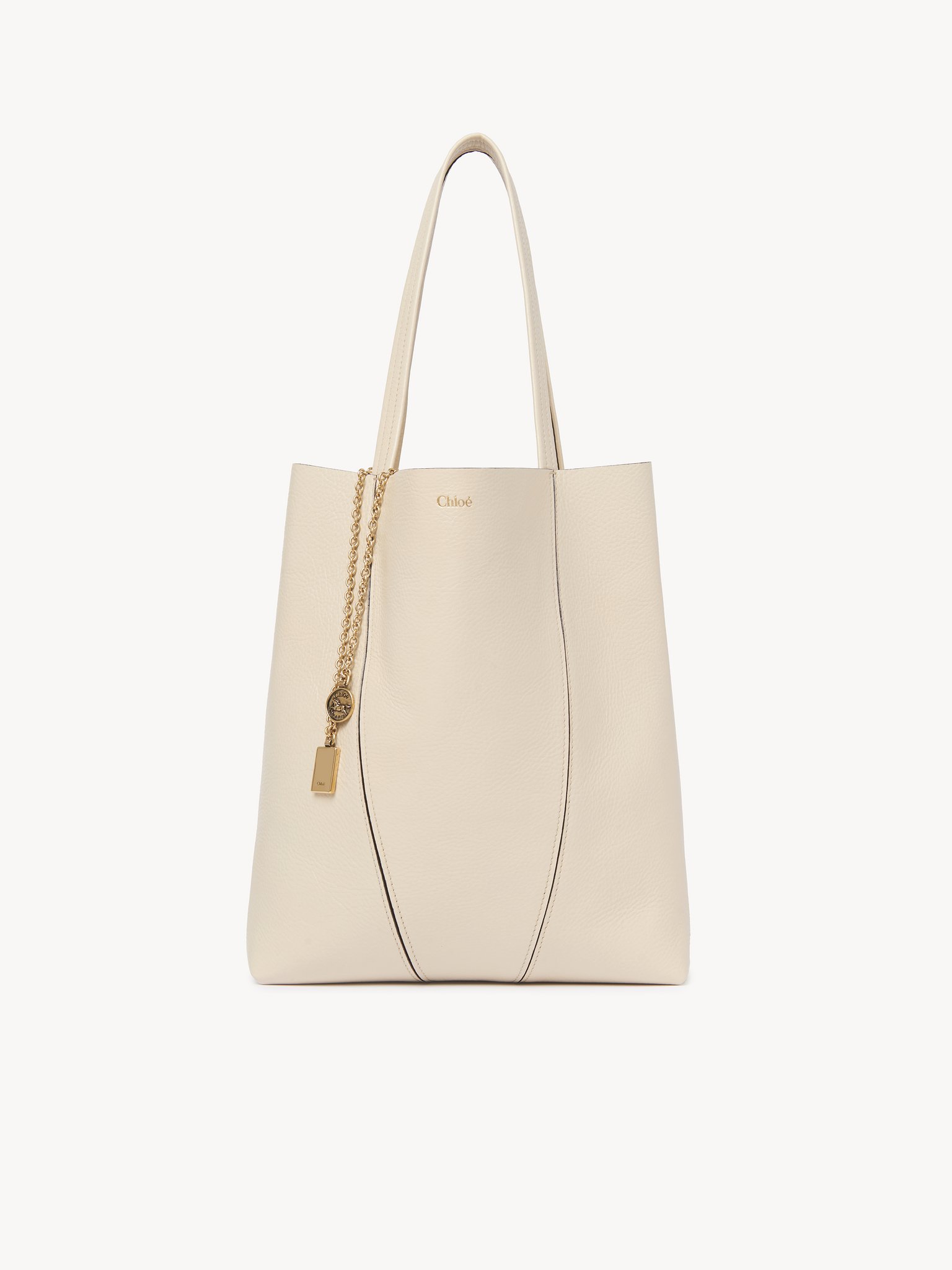 Chloé Spin tote bag in grained leather Shiny grained calfskin
Sweet Beige