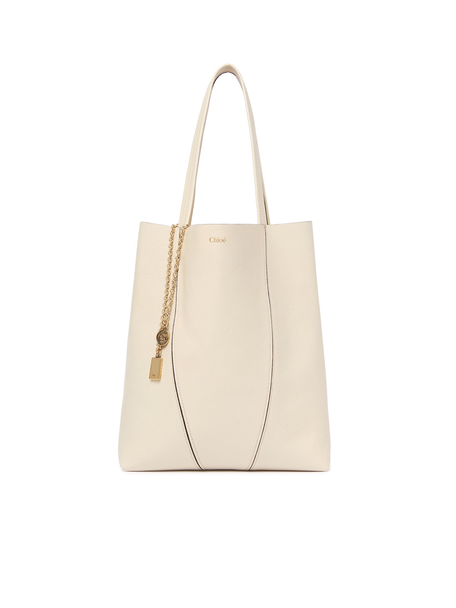 Chloé Spin tote bag in grained leather Shiny grained calfskin
Sweet Beige 