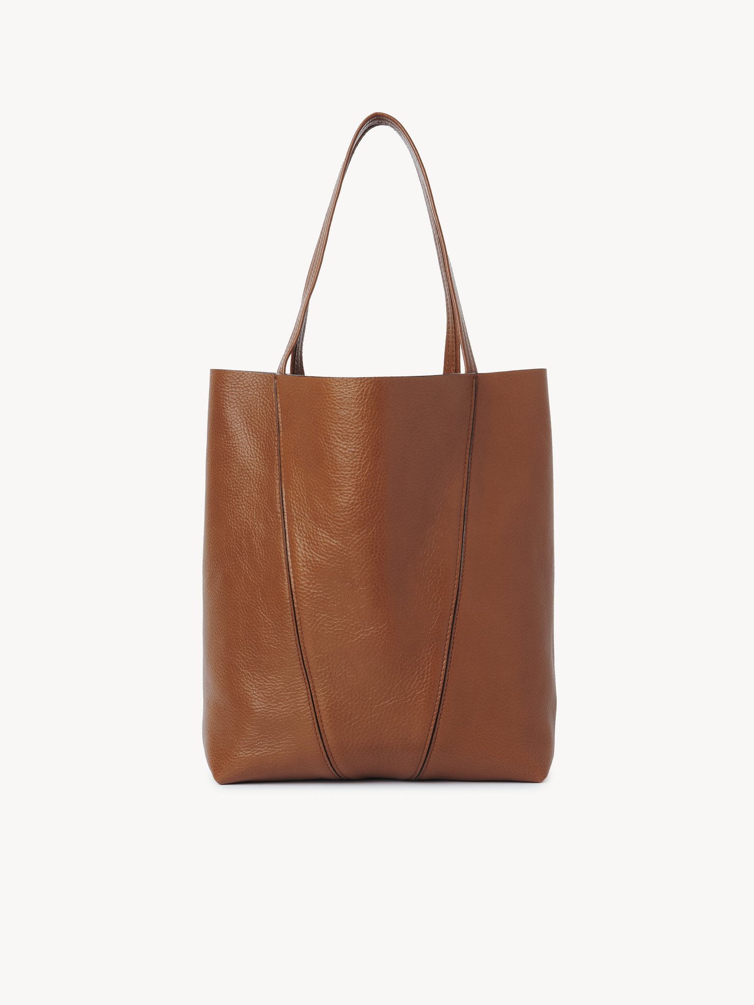 Chloé Spin tote bag in grained leather Shiny grained calfskin
Clay Brown Top view of the product