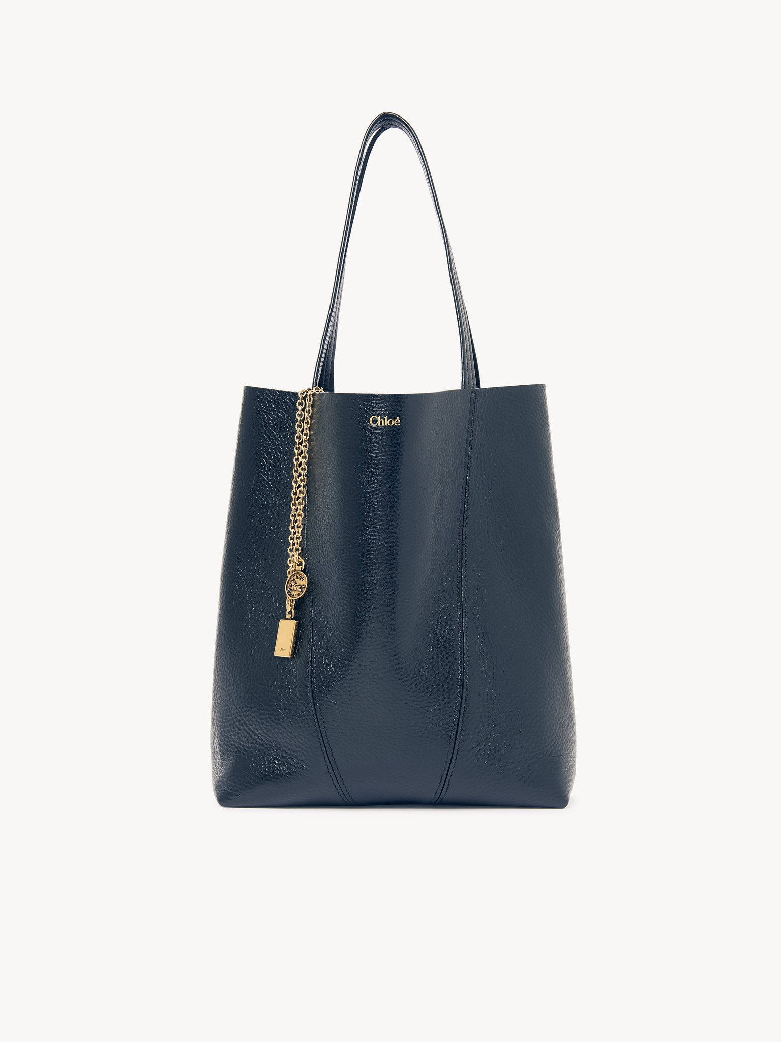 Chloé Spin tote bag in grained leather Shiny grained calfskin
Tapestry Blue