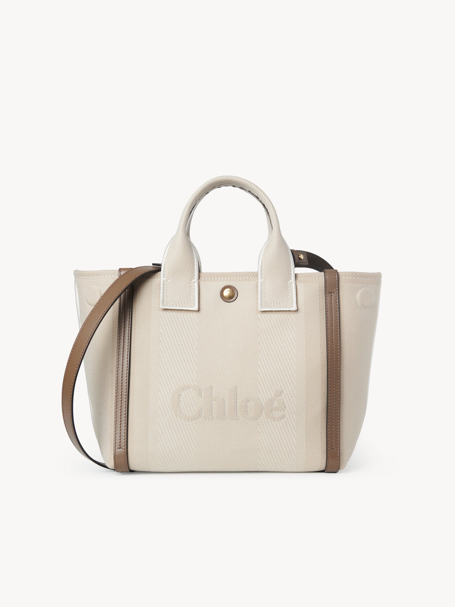 Small Chloé Carry tote bag in canvas Cotton canvas
Vegetal Beige Top view of the product