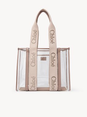 Bolso tote Woody de plástico transparente y cuero Plástico transparente y cuero
Blushy Beige