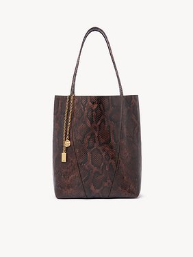 Chloé Spin tote bag in python-effect leather Python-effect goatskin
Sooty Brown