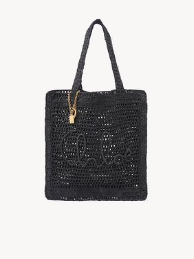 Summer Banana tote bag in raffia Raffia & calfskin
Black