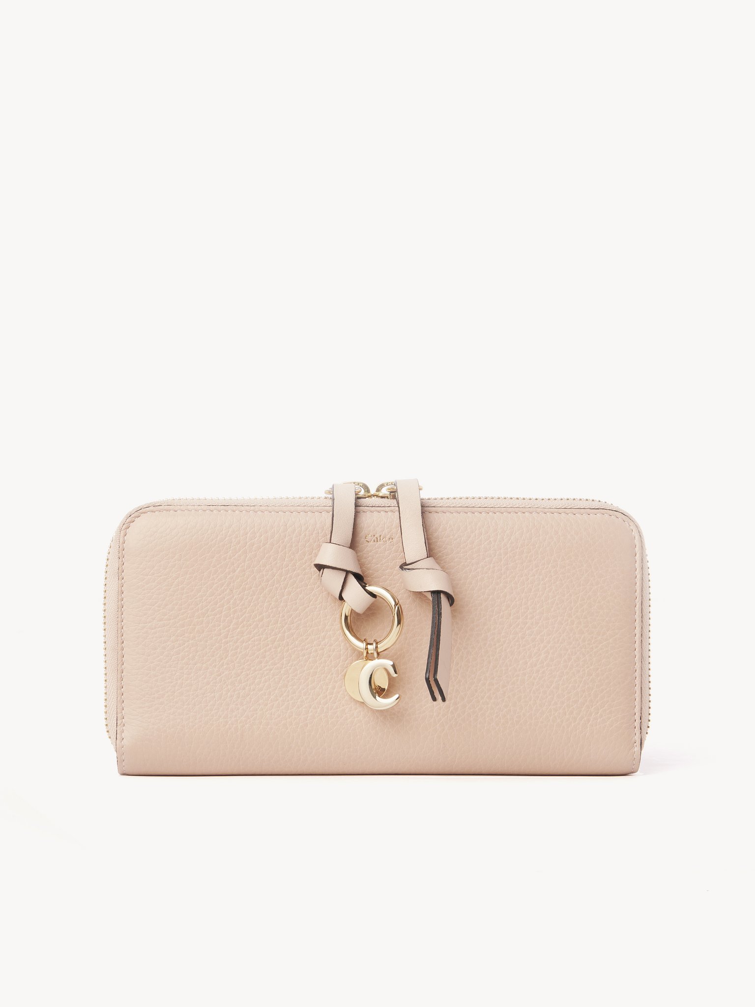 Alphabet wallet with flap in grained leather Grained & smooth calfskin
Blush nude