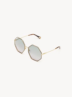 Poppy sunglasses Gold metal & havana
Gradient green to pink lenses