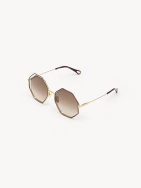 Poppy Petite sunglasses Gold metal & havana
Gradient brown lenses