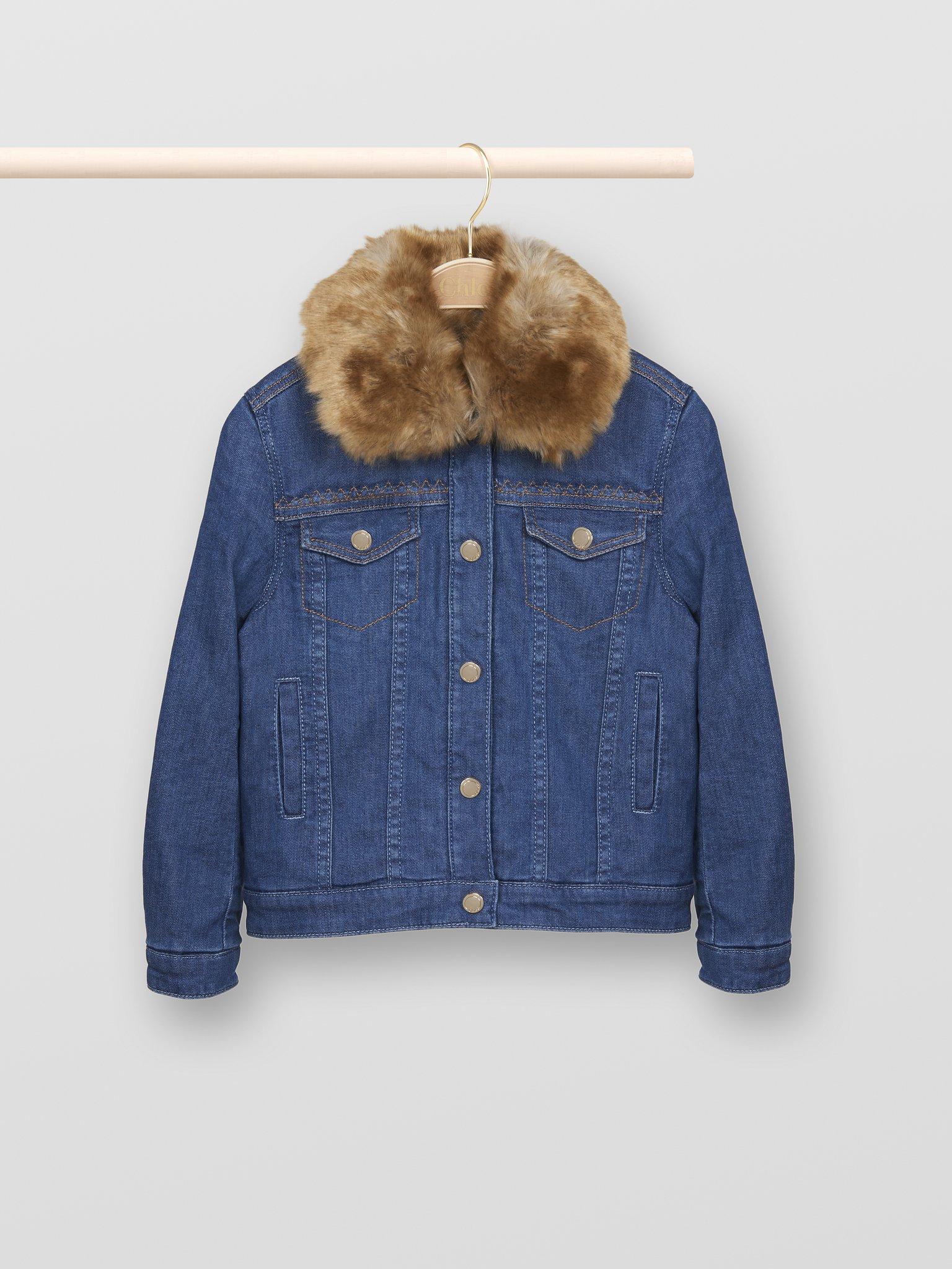 jean jacket with fur cuffs