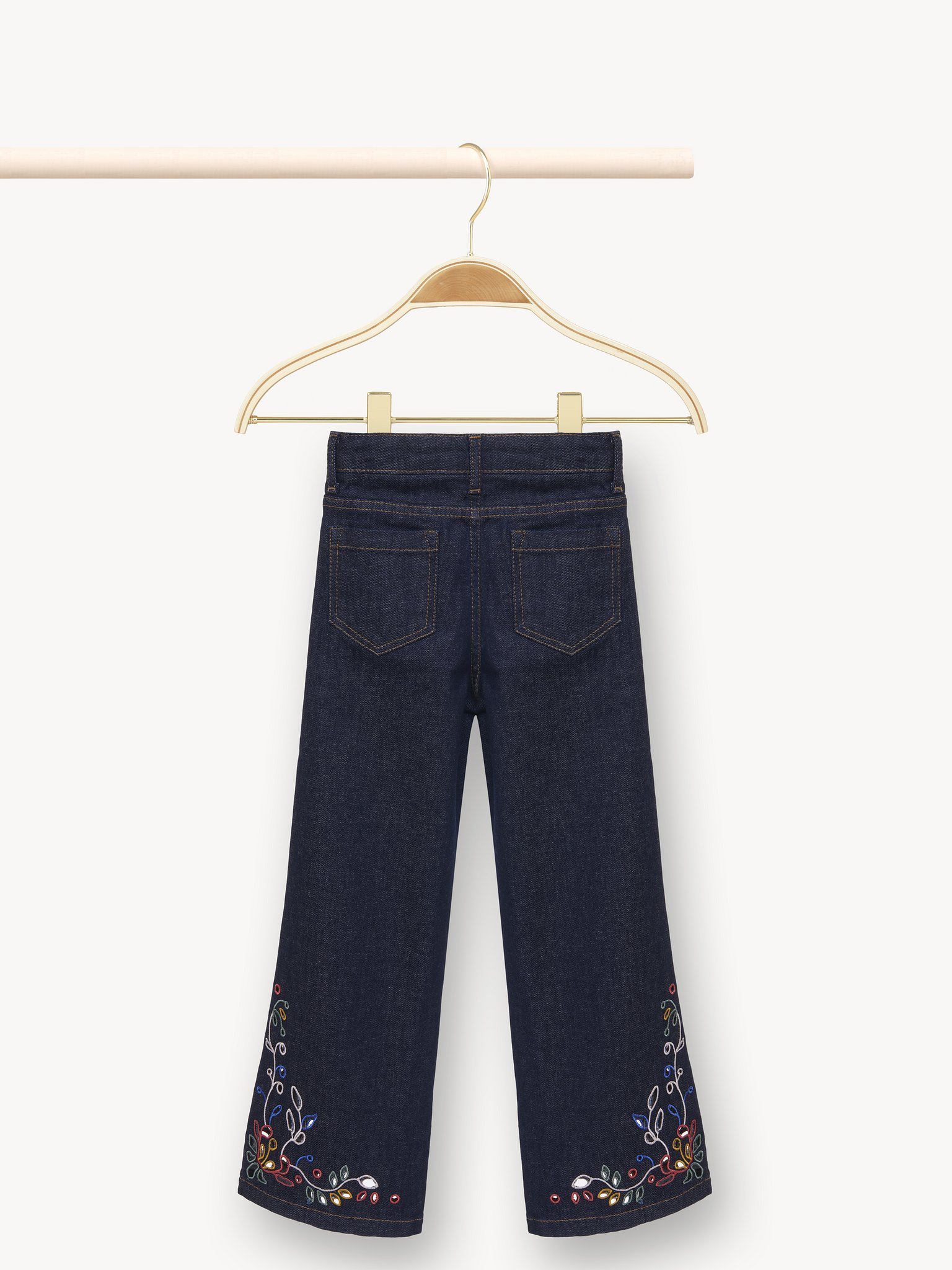 Embroidered jeans Cotton denim
Washed Denim 