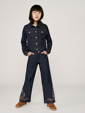 Embroidered jeans Cotton denim
Washed Denim