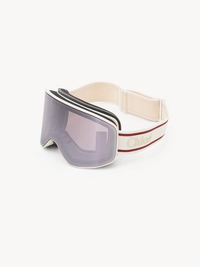 Cassidy ski goggle Ivory and Burgundy strap
Burgundy mirror lens