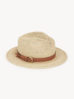 Chloé x Borsalino straw hat Straw, vegetable-tanned calfskin & brass
Straw Beige