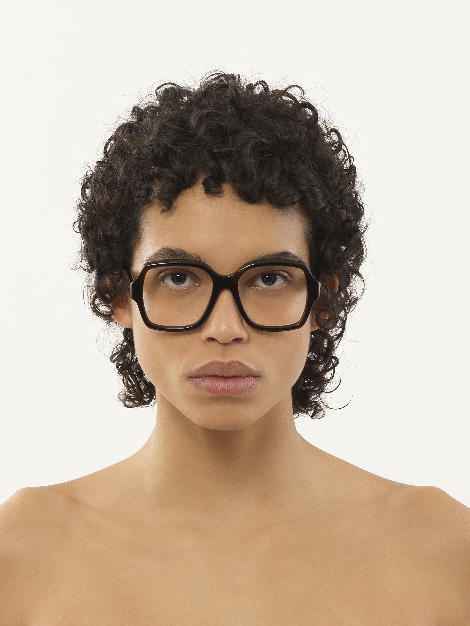 Gayia eyeglasses Dark Havana recycled acetate
Transparent lenses 