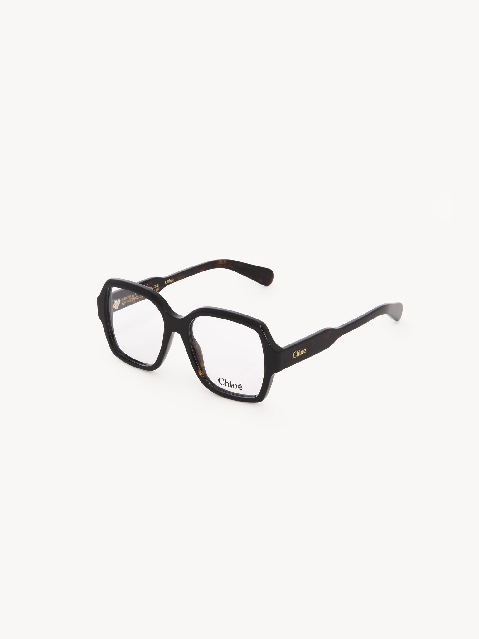 Gayia eyeglasses Dark Havana recycled acetate frame
Transparent lenses