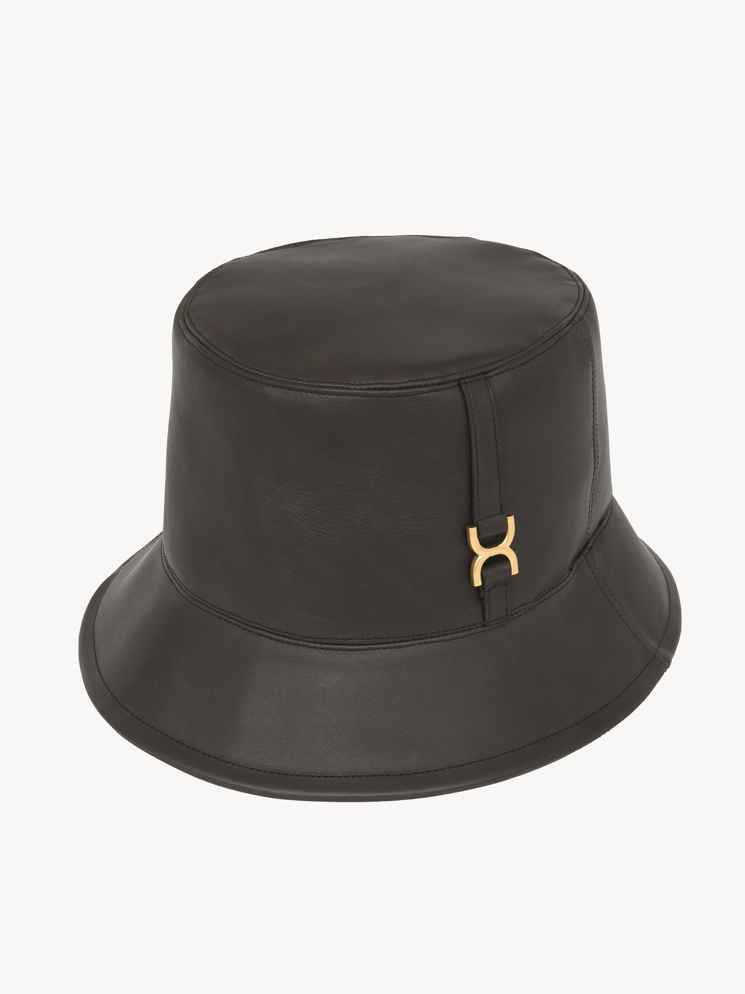 Marcie bucket hat Soft calfskin & brass
Darkened Brown