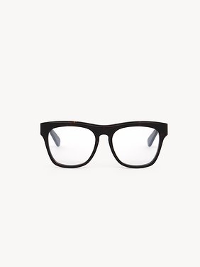 Gayia square eyeglasses Dark Havana recycled acetate & bio-based nylon
Transparent lenses Back view of the product