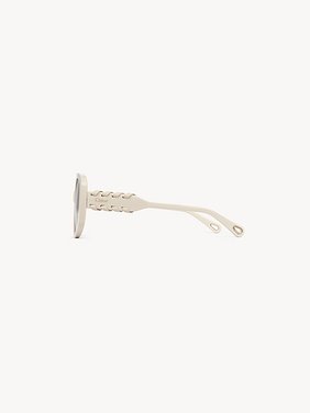 Mony sunglasses Ivory lower-impact acetate & bio-based nylon
Solid Brick lenses Back view of the product