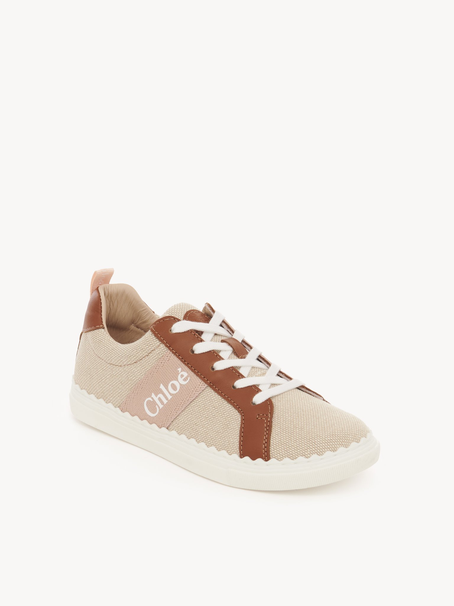 Lauren low-top sneakers Leather & cotton
Brown Beige Back view of the product