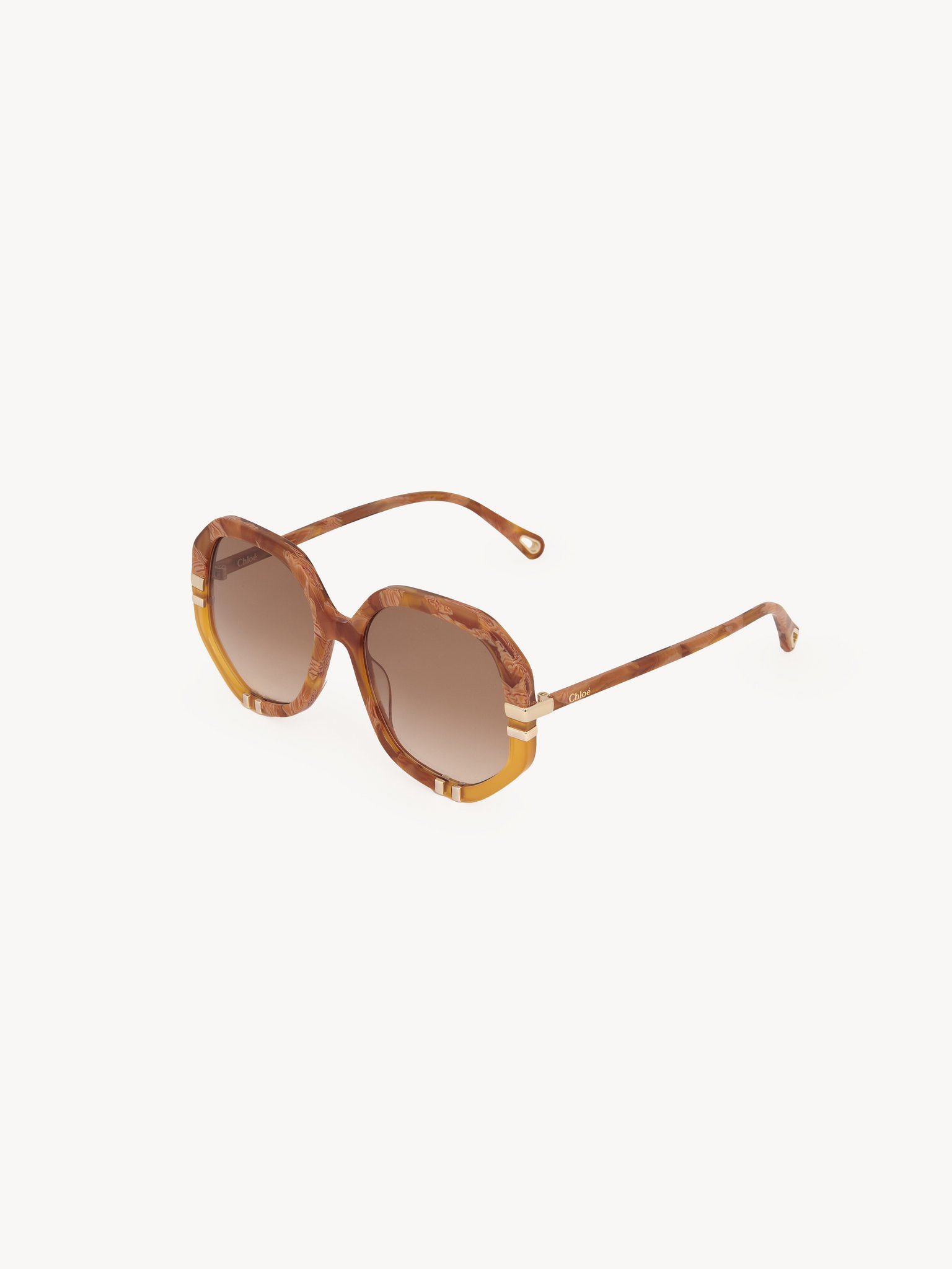 Lunettes de soleil West Petite Acétate biosourcé finition écaille et miel & métal
Verres marron dégradé