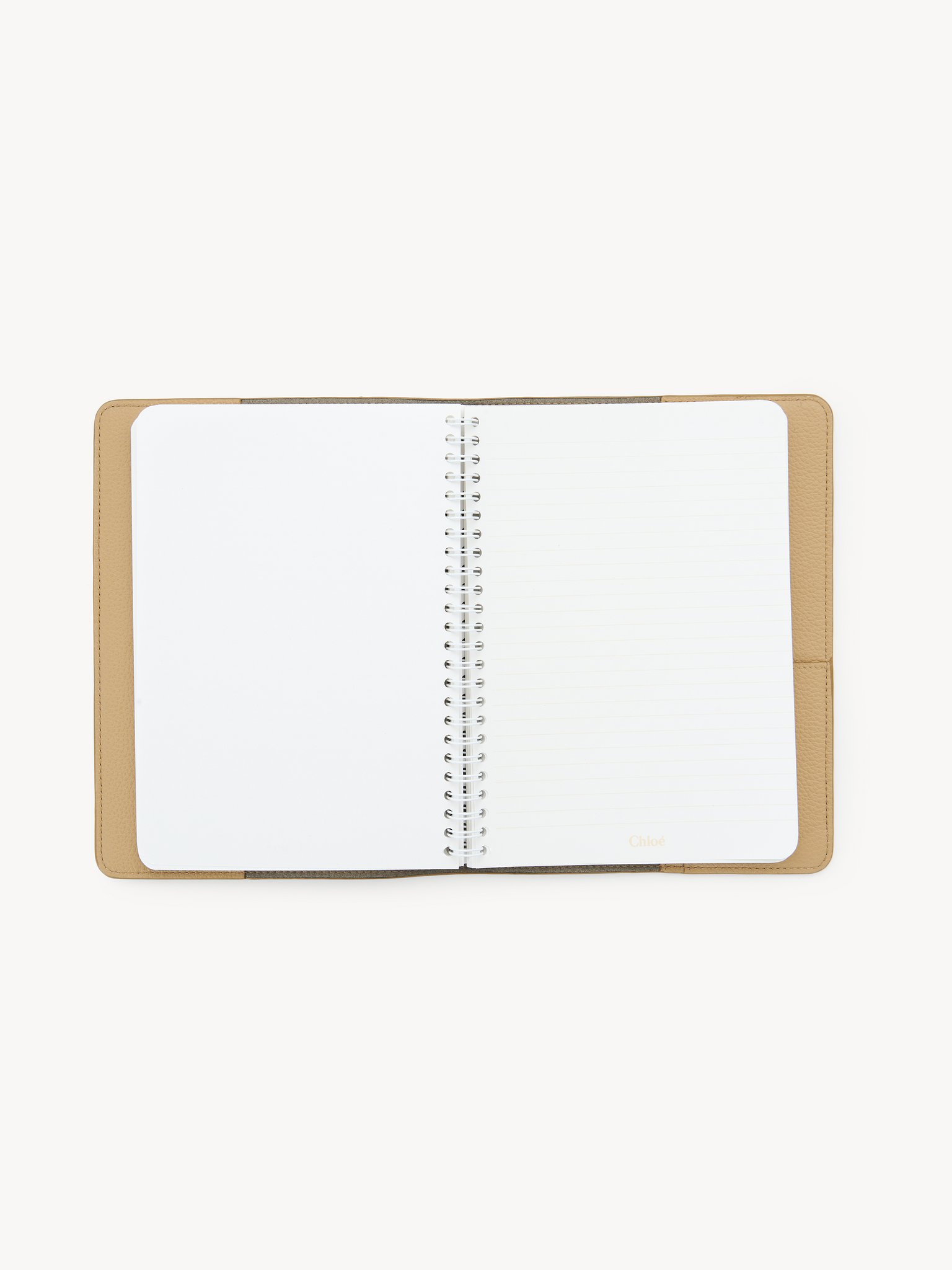 Marcie notebook with cover Paper, grained calfskin & brass
Milky Brown Product detail