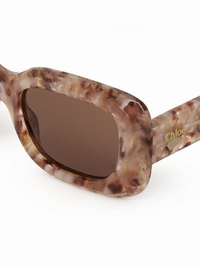 Gayia sunglasses Rose Havana recycled acetate & bio-based nylon
Solid Brown lenses Top view of the product