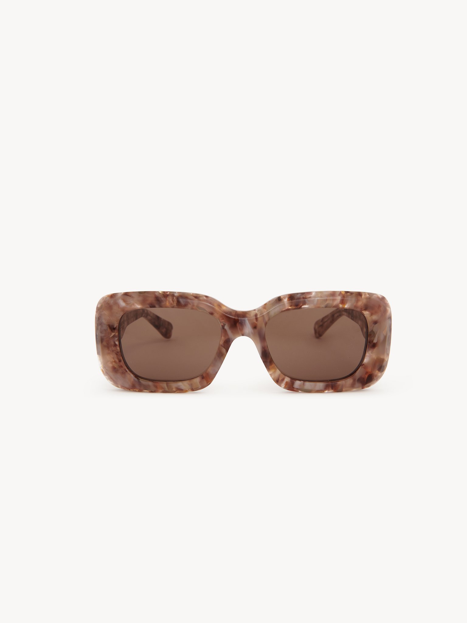 Gayia sunglasses Rose Havana recycled acetate & bio-based nylon
Solid Brown lenses Back view of the product