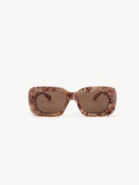 Gayia sunglasses Rose Havana recycled acetate & bio-based nylon
Solid Brown lenses Back view of the product