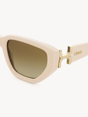 Marcie sunglasses Rose Ivory lower-impact acetate & bio-based nylon
Double gradient Brown & Ochre lenses 