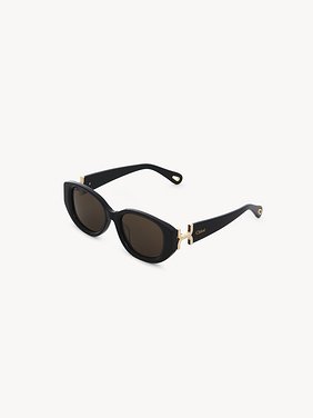 Marcie sunglasses Black lower-impact acetate & bio-based nylon 
Brown lenses