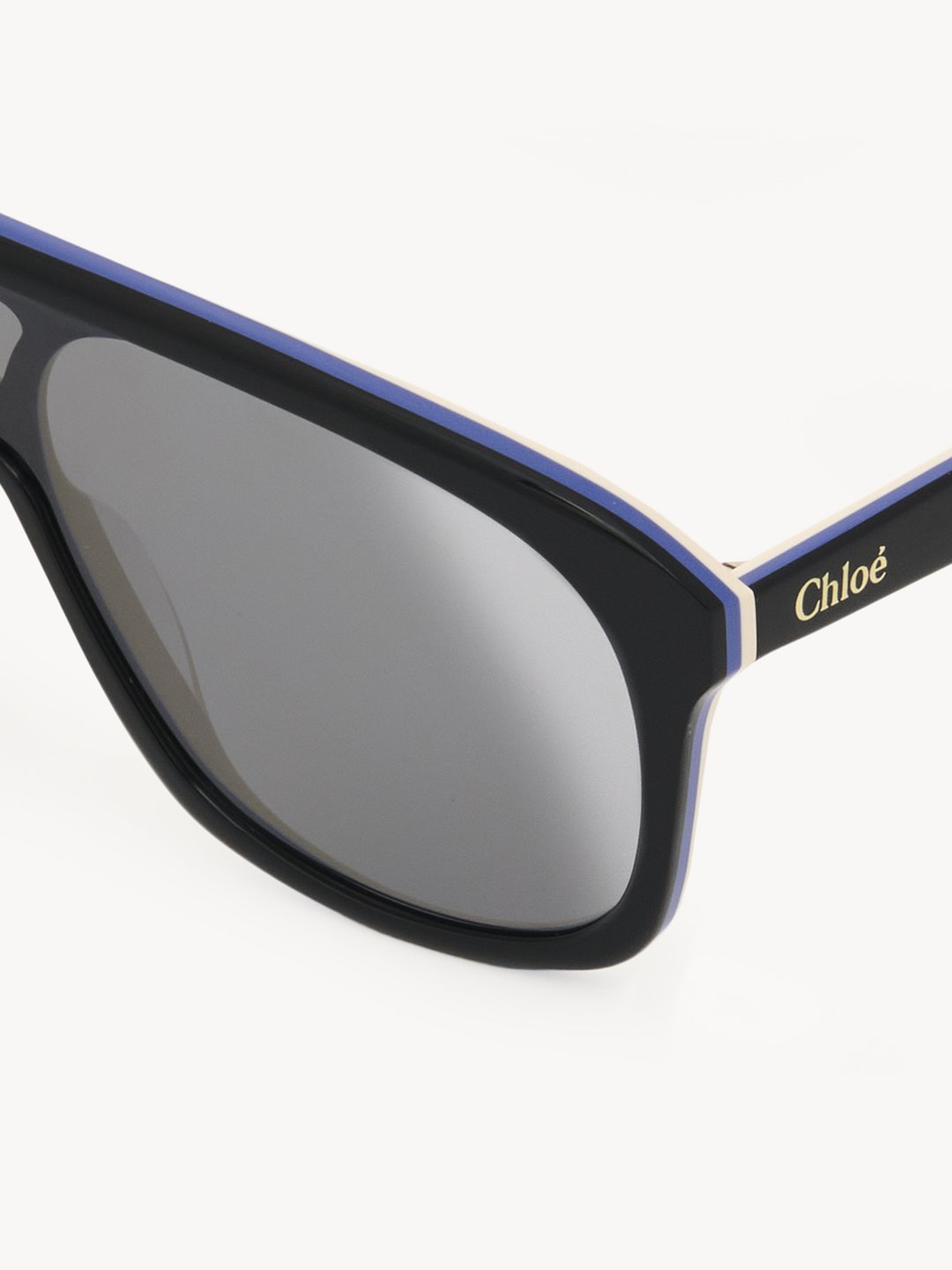 Chloe Sunglasses Silver, Dark Blue sold Lens