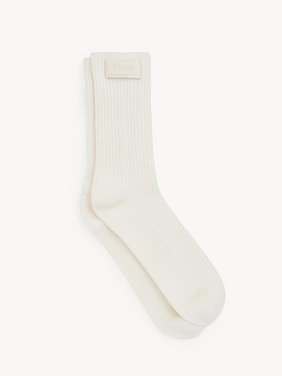 The Chloé Signature socks in wool knit Virgin wool
Light Camel