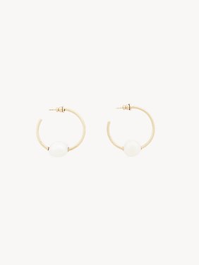 Darcey hoop earrings Brass & cultured freshwater pearls
Pearl