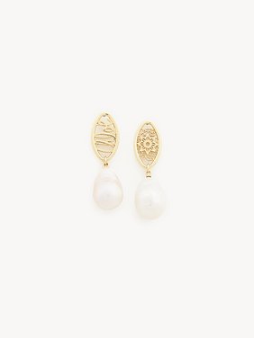 Darcey lace drop earrings Brass & cultured freshwater pearls
Pearl