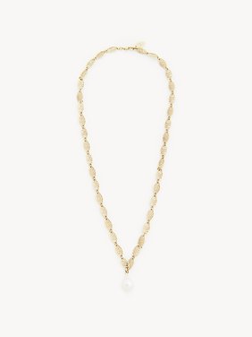 Darcey lace necklace Brass & cultured freshwater pearl
Gold