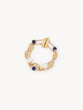 Darcey Lace Bracelet Brass, lapis lazuli & cultured pearl
Bright Gold