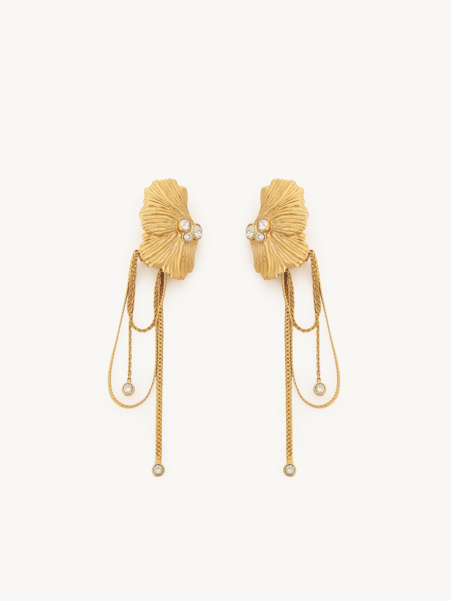 The Chloé Flowers earrings Brass & crystal glass
Vintage gold