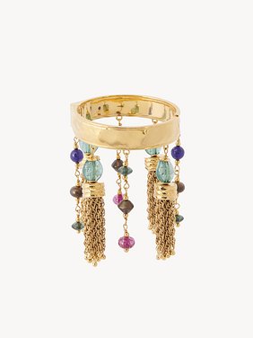 The Chloé Pompoms bracelet Brass, synthetic pearls & crystal glass
Vintage Gold