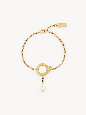 The Chloé Snake bracelet Brass & synthetic pearls
Vintage Gold