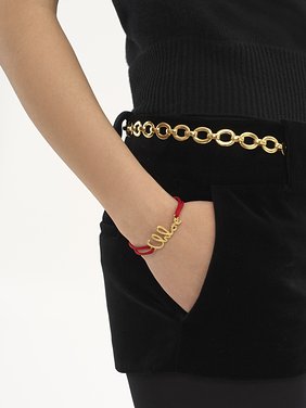 The Chloé Snake bracelet Brass & polyester
Red Flame Back view of the product