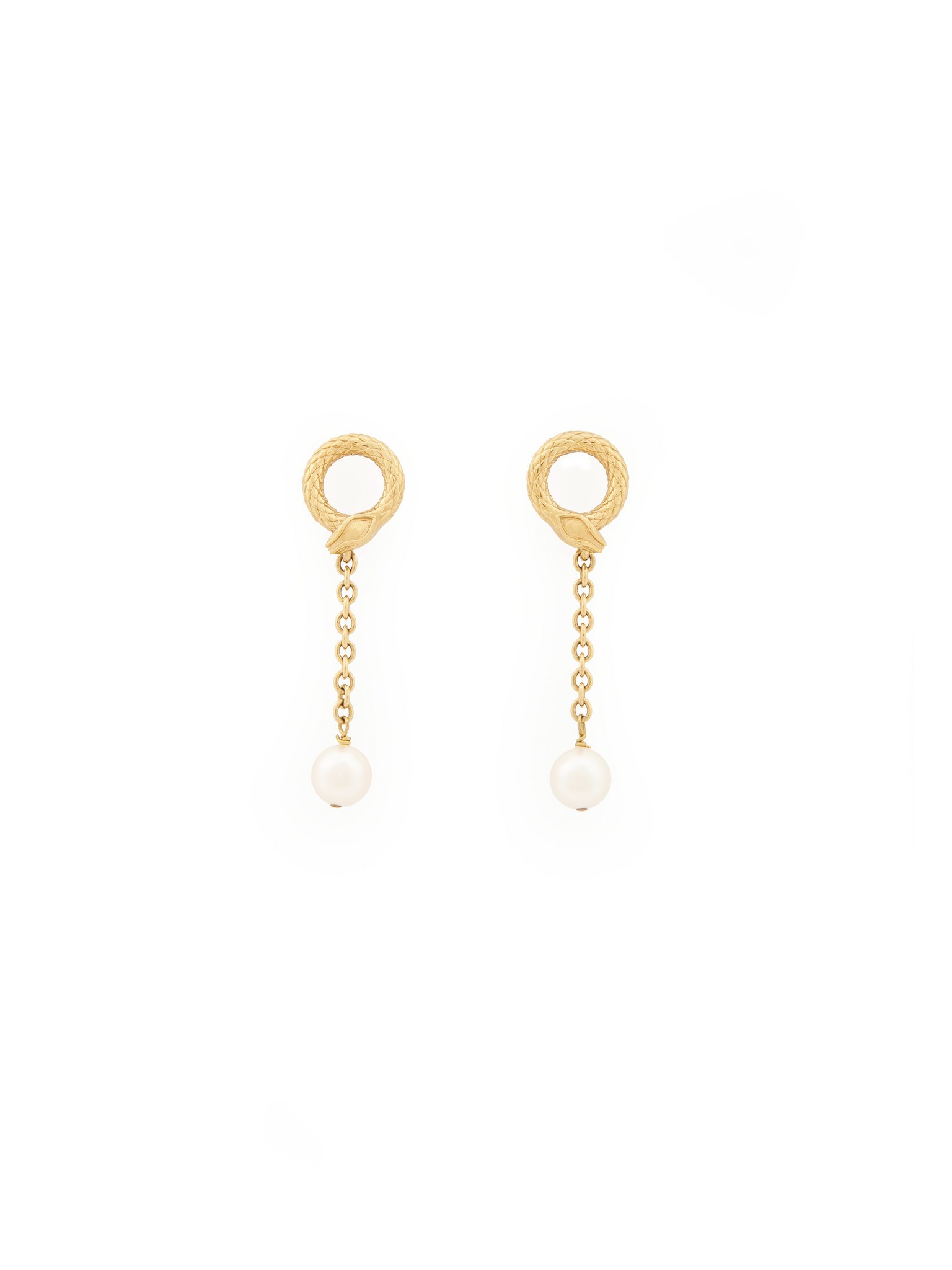 The Chloé Snake earrings Brass & synthetic pearls
Vintage Gold Preview of the product in the shopping bag